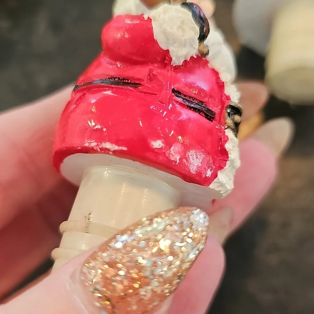 Resin Christmas threaded bottle stoppers - set of 4